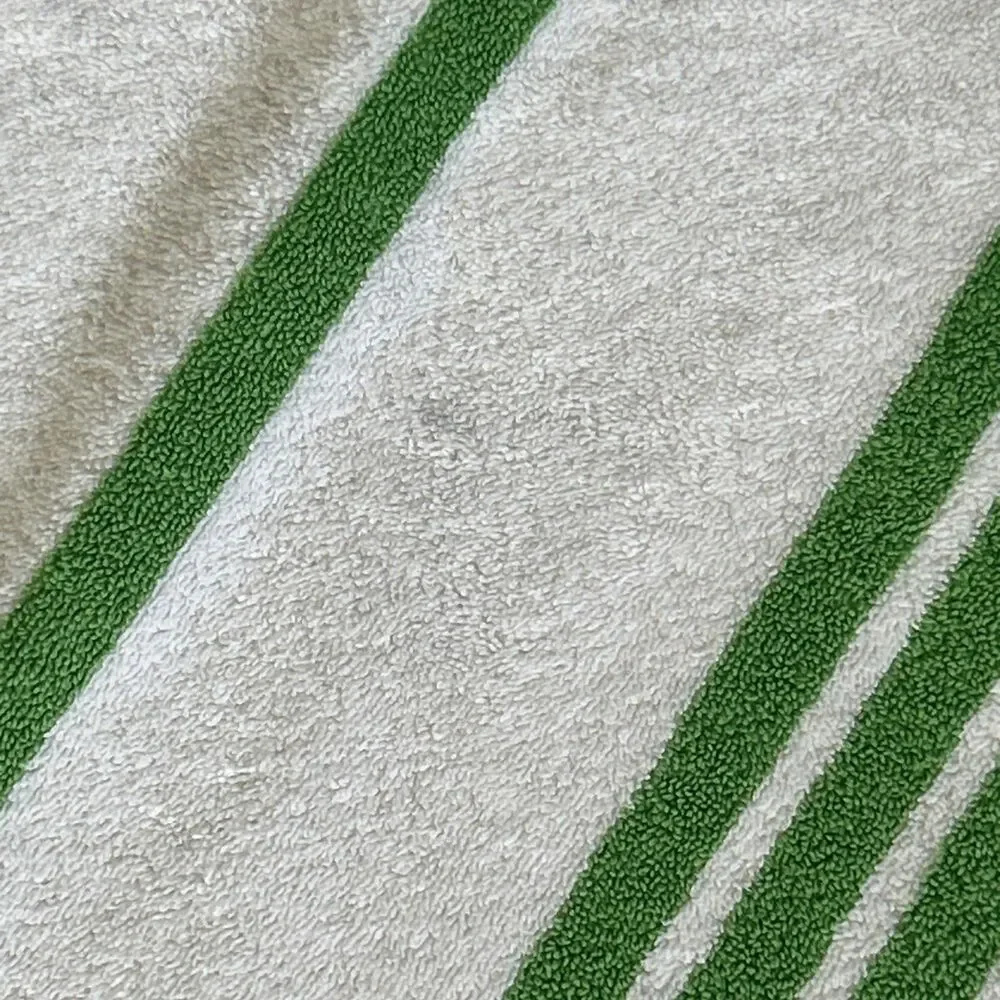Vintage Ralph Lauren Home Beach Towel 34” X 64” USA Striped Cotton Green White